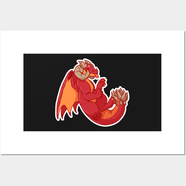 Red dragon Wall Art by paperstarzz